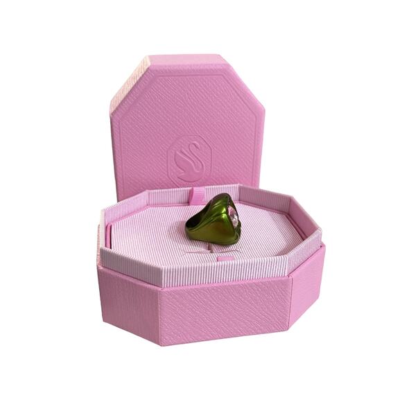 Swarovski Dulcis Cocktail Ring sizen 60 / 9 Green New - Picture 4 of 8